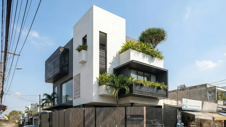 Mẫu biệt thự phố lô góc 2 mặt tiền 3 tầng hiện đại 349Design tại Quảng Ninh
