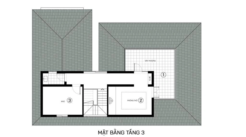 Bản vẽ bố trí mặt bằng công năng Tầng 3