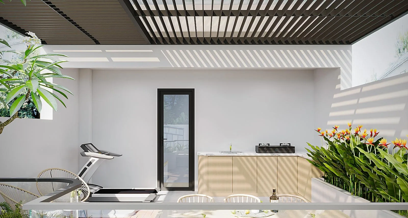 Sân thượng Sky Garden BBQ thoáng đãng