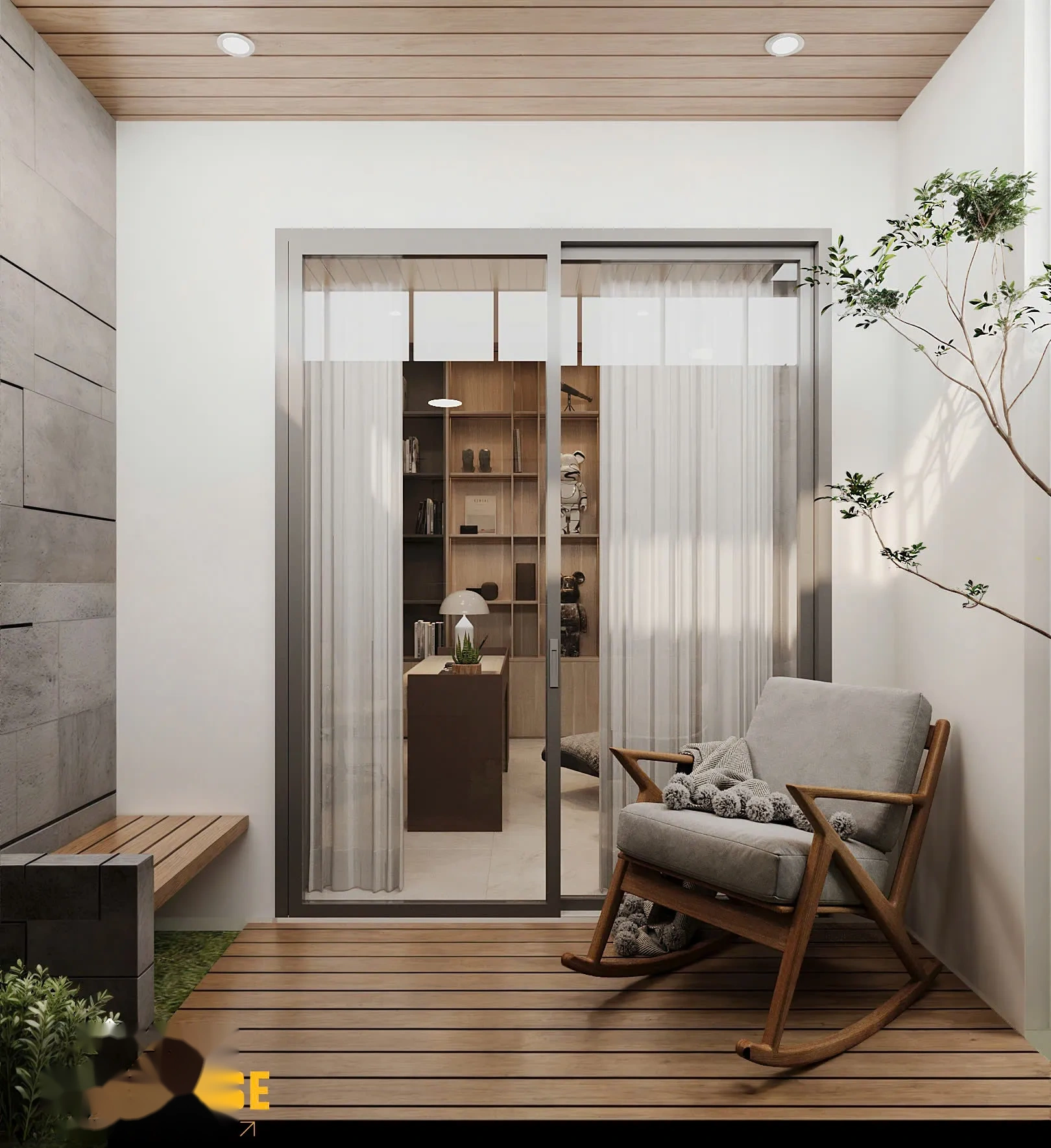 Góc vườn nhỏ sau nhà đón trọn ánh sáng tự nhiên và luồng gió mát đối lưu