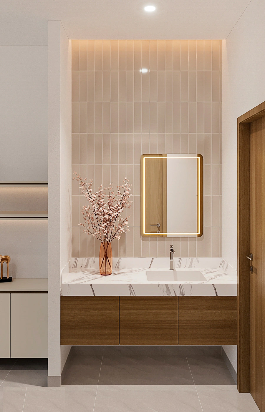 Khu vực lavabo tách biệt thẩm mỹ