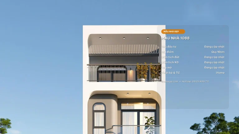 Mẫu Thiết Kế Nhà Phố 3 Tầng 1 Tum (5×18.5m) Hiện Đại – Kiến Trúc Vòm Cong & Hồ Cá Koi Tại Quy Nhơn - Mẫu nhà đẹp iHome Quy Nhơn