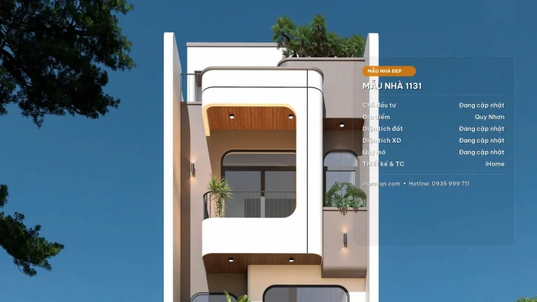 Mẫu Thiết Kế Nhà Phố 3 Tầng 1 Tum (5x13m) Hiện Đại – Kiến Trúc Bo Cong Độc Đáo Tại Quy Nhơn - Mẫu nhà đẹp iHome Quy Nhơn