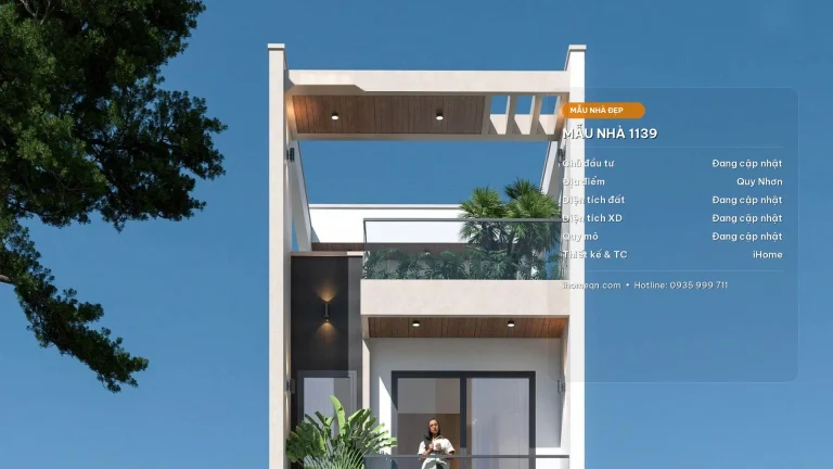 Mẫu Thiết Kế Nhà Phố 3 Tầng 1 Tum (4.5x13m) Có Tầng Lửng Hiện Đại – Không Gian 4 Phòng Ngủ Đẳng Cấp Tại Quy Nhơn - Mẫu nhà đẹp iHome Quy Nhơn