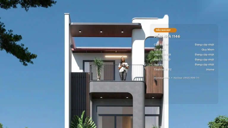 Mẫu Thiết Kế Nhà Phố 3 Tầng 1 Tum (5x17m) Hiện Đại – Kiến Trúc Bo Cong Tinh Tế Tại Quy Nhơn - Mẫu nhà đẹp iHome Quy Nhơn