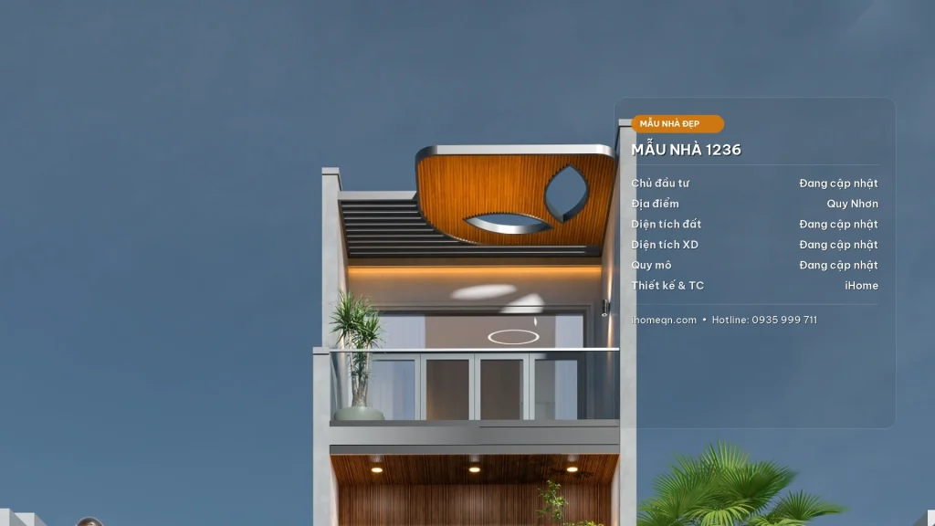 Mẫu Thiết Kế Nhà Phố 3 Tầng Hiện Đại – Điểm Nhấn Vòm Mái Ốp Gỗ Đẹp Lung Linh Tại Quy Nhơn