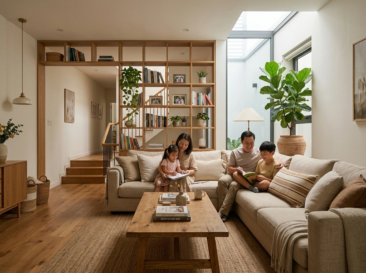 Phòng sinh hoạt chung tầng 2 gắn kết gia đình