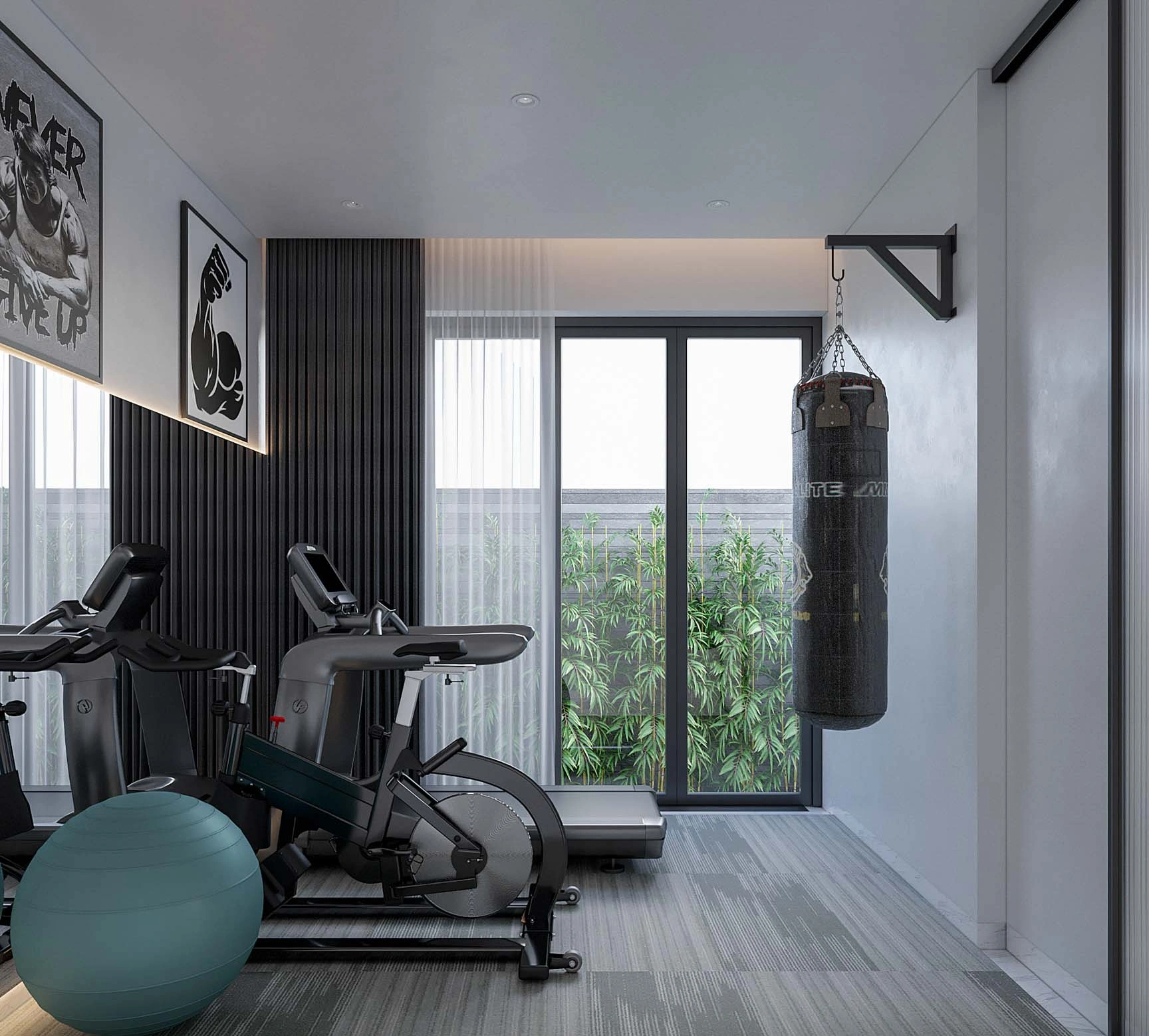 Phòng tập gym tại gia hiện đại