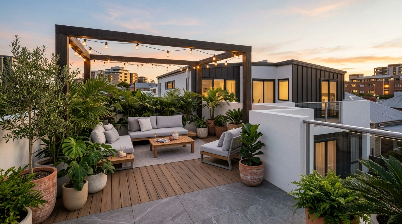 Sân thượng ngoài trời 29m2