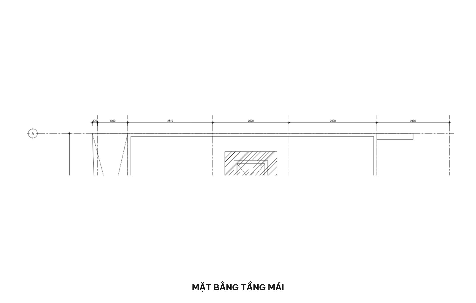 Mặt bằng tầng mái nhà phố 5x15m