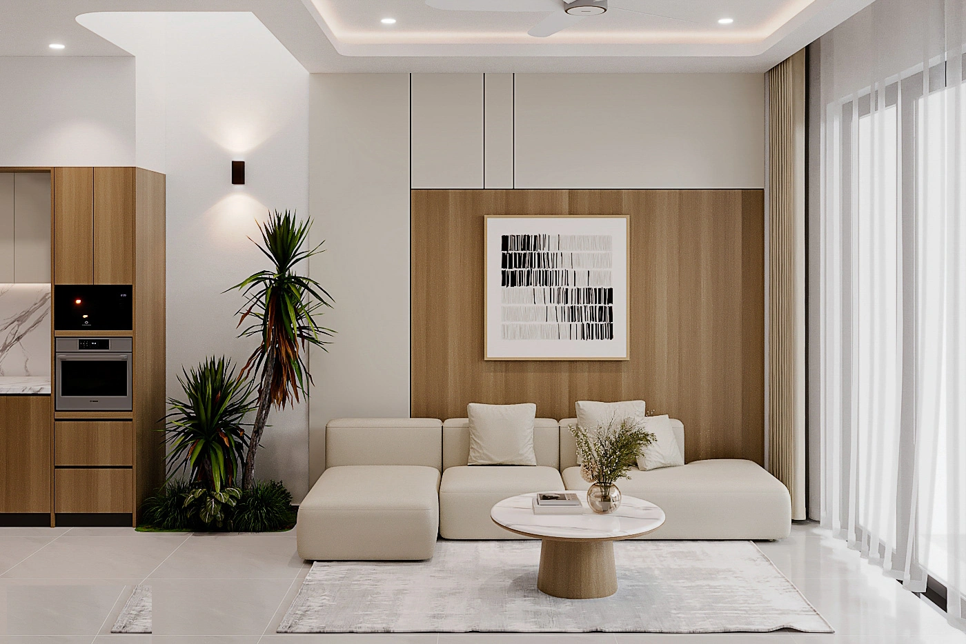Khu vực sofa phòng khách sang trọng